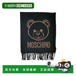 黑色 MOSCHINO AW2024 30699M2551006 流苏细节围巾 女士围巾