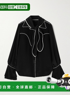 1h可退 潮奢 JOHANNA ORTIZ 女士 Tides 高围巾风格滚边真丝衬衫