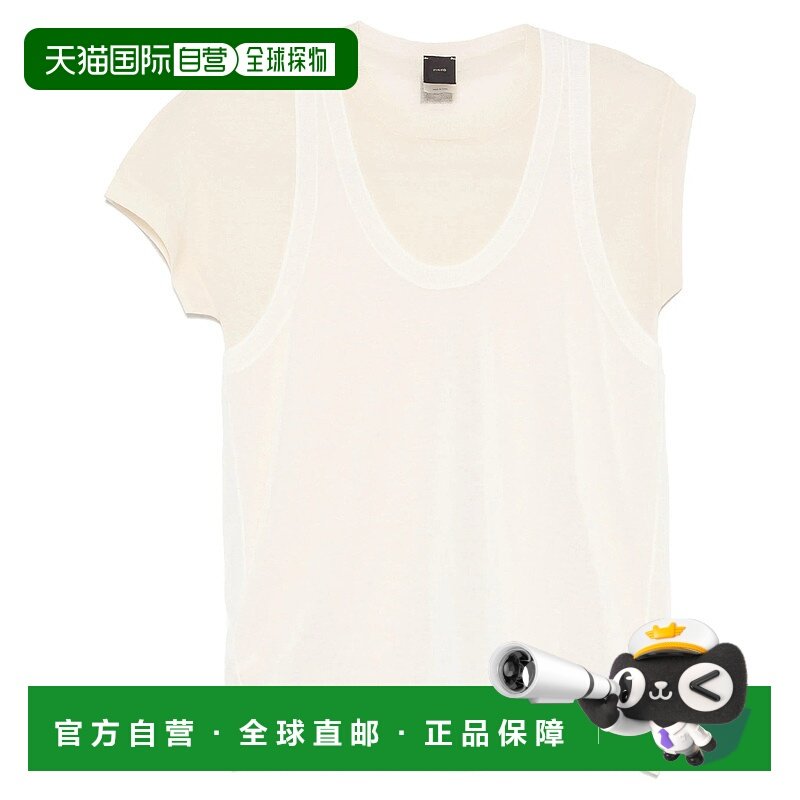 PINKO 女士针织衫 105152A2LSZC1 AW2025 白色 Mark Cotton T-Shi