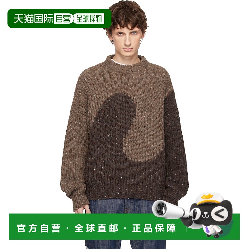 1h可退 潮奢 Erl 男士 棕色 Knit Crewneck Swirl 毛衣 ERL11N004