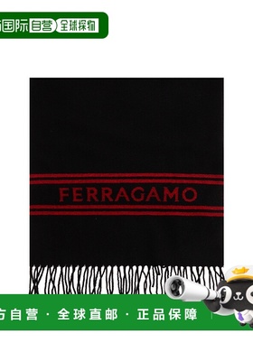 FERRAGAMO/菲拉格慕男士围巾520106SRBANDFERR770207BLACKRED羊毛