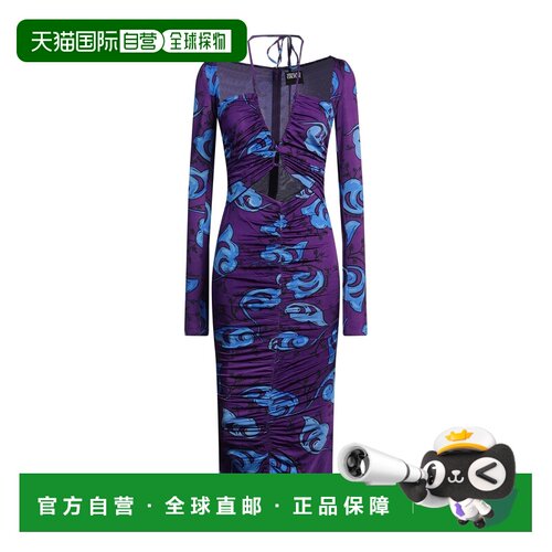 versace 范思哲 女士 紧身连衣裙 purple紫色 舒适时尚包臀裙性感