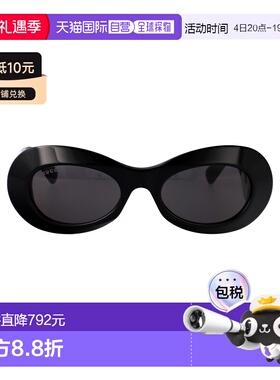GUCCI 女士眼镜 GG1696S001 AW2025 灰色 椭圆形框太阳眼镜古驰
