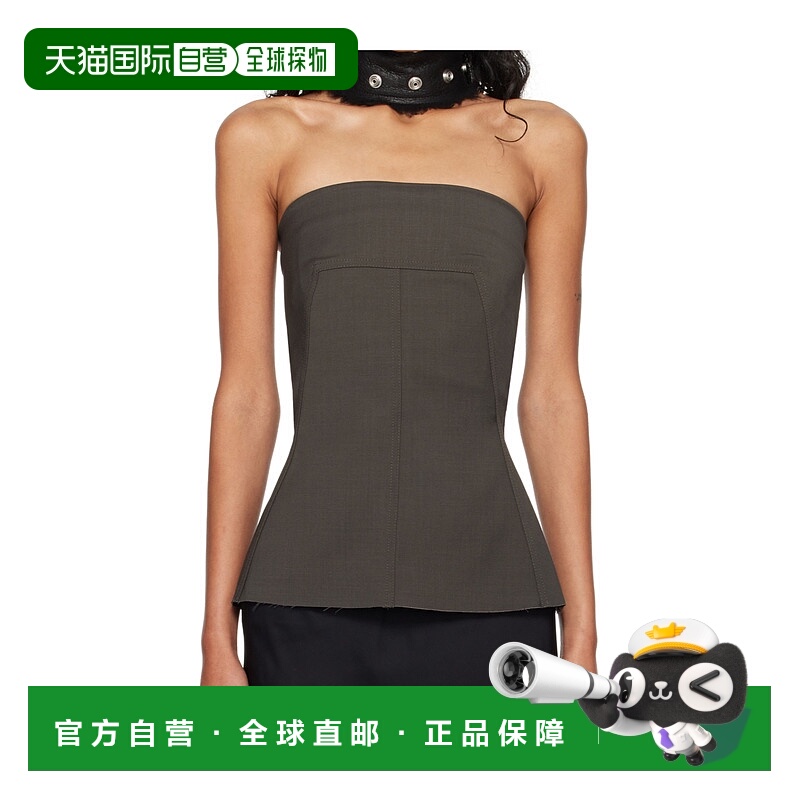 1h可退 RICK OWENS 女士背心吊带 RP02E4127WST78 AW2025 深棕色