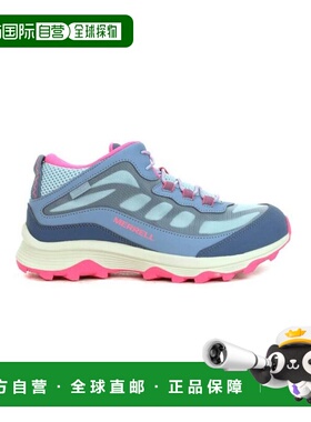 Merrell大童款Moab Speed Mid灰蓝色/珊瑚色鞋 MK165213迈乐