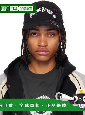 1h可退 潮奢 Palm Angels 棕榈天使 男士 黑色 Curved Logo Paint