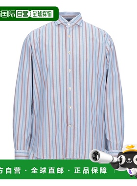 1h可退 潮奢 Alessandro 男士 条纹衬衫 blue蓝色 舒适时尚