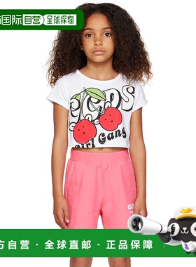 1h可退 潮奢 Gcds 女童 白色印花儿童 T 恤童装 DAM002