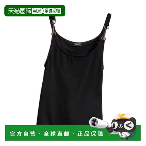 1h可退 GUCCI 女士背心吊带 872686XUAPP1000 AW2026 黑色 饰有马