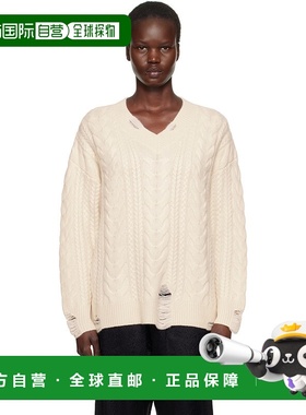 1h可退 潮奢 Arch4 女士 灰白色 Valentina Cable V-Neck 毛衣 KN