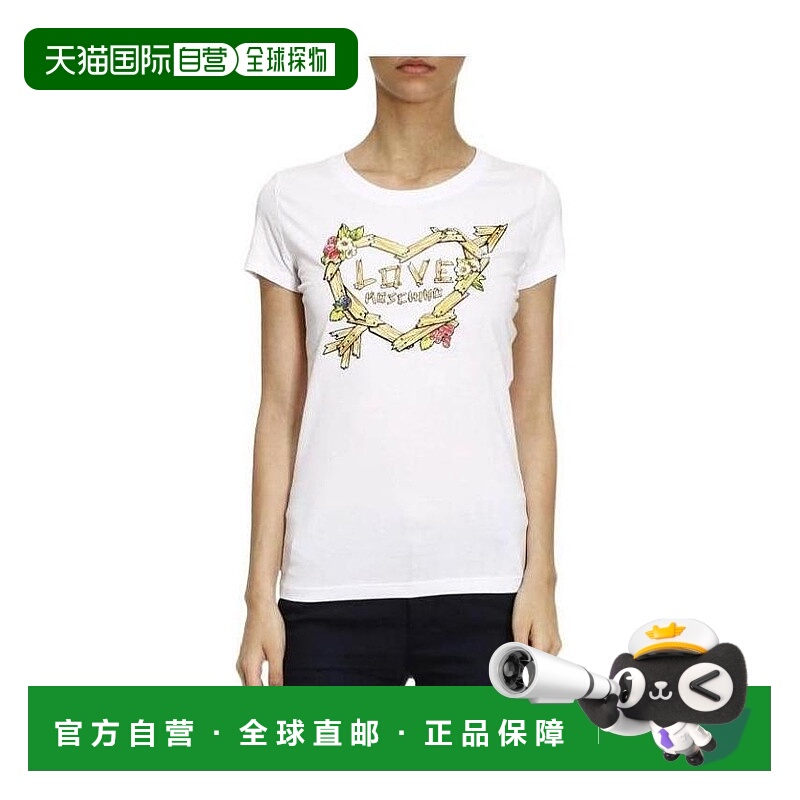 1h可退 MOSCHINO 女士衬衫 W4B193OE1698A00 SS2022 白色 印花T恤