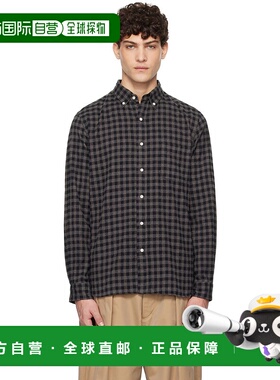 1h可退 潮奢 BEAMS PLUS 男士 灰色 B.D. Gingham Check Shaggy