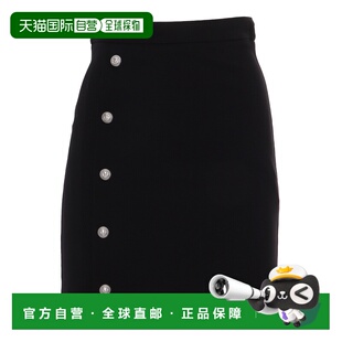 BALMAIN 女童连衣裙 BV7A34J0371930 SS2025 黑色 logo压纹迷你裙
