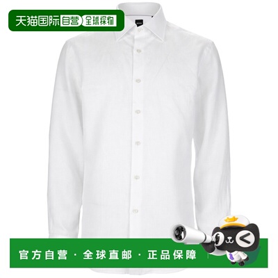 BOSS 男士衬衫 5056073610278594100 SS2026 白色 CAMICIA IN LIN