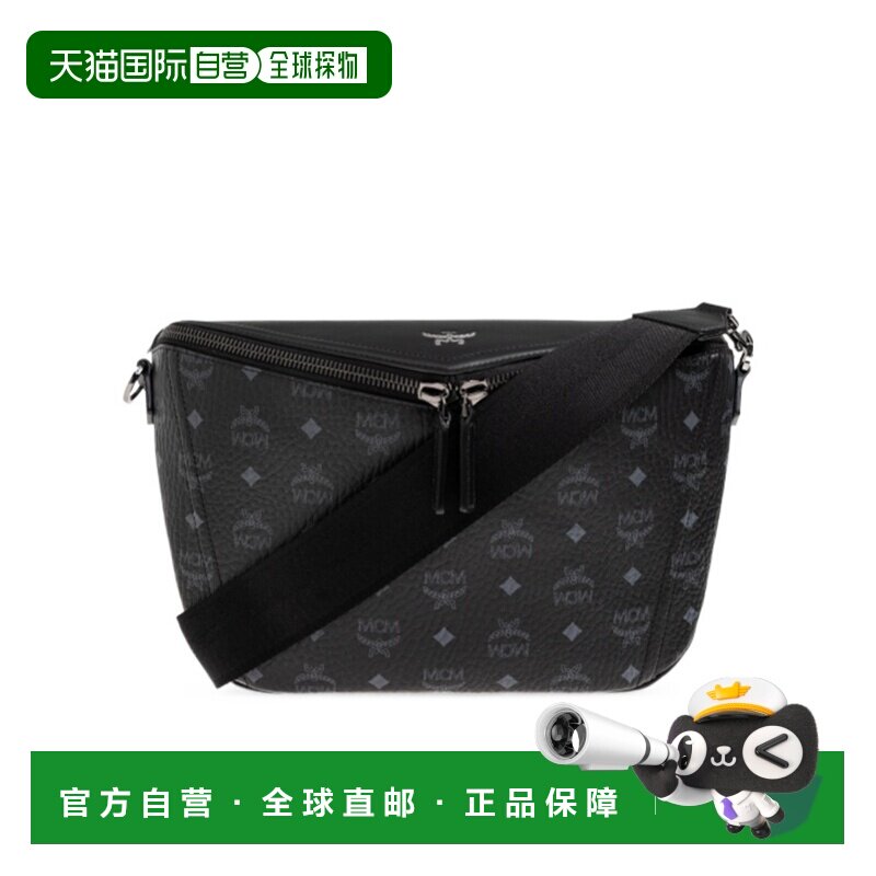 MCM 男士斜挎包 MMRGSAK01BK SS2026 黑色 Diamond 3D 中号单肩包