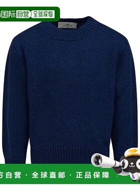 1h可退 ETRO 女童针织衫 GX9A00W0023620 AW2025 蓝色 长袖圆领毛