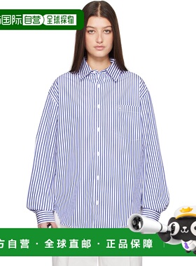 1h可退 潮奢 MATTEAU 女士 白色 & 蓝色 Relaxed 衬衫 CLSSH