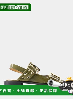 GANNI 女士芭蕾乐福鞋 S2872 SS2025 绿色 Ganni Ballerinas Femi