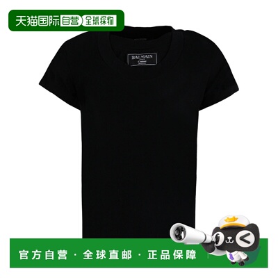 1h可退 BALMAIN 女童T恤 BX8A41Z3277930 AW2025 黑色 短袖T恤