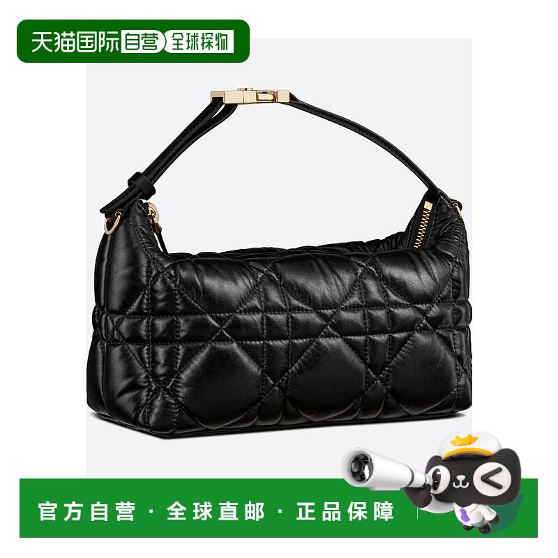 1h可退 DIOR 女士手提包 S5554OMIGM900 SS2023 黑色 中号徽标手