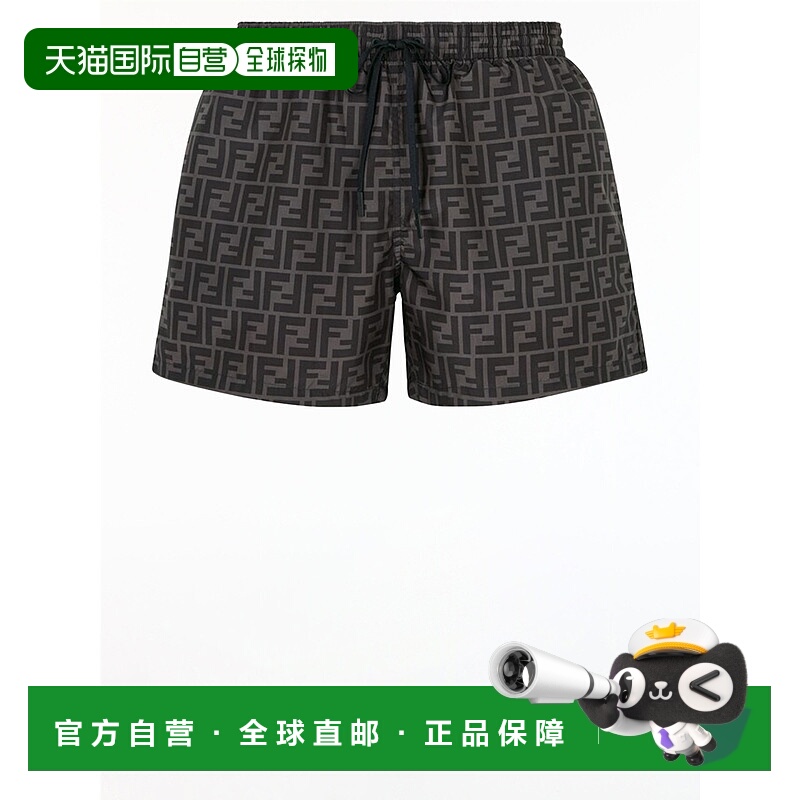 1h可退 FENDI 男士短裤 FXB077A79FF0P9B AW2025 黑色 Fendi 