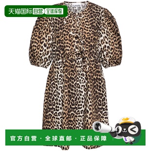 F9758943 黄色 1h可退 Leopard 女士连衣裙 Ganni Popli GANNI