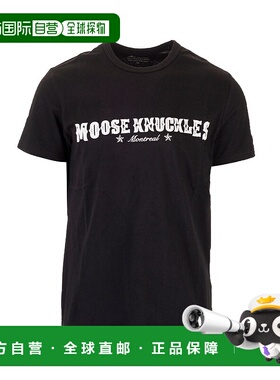 MOOSE KNUCKLES 男士T恤 M10MT703292 SS2022 黑色上衣男装