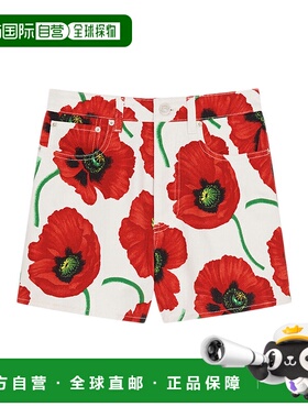 KENZO 女士休闲裤 FC52SH214CT901 AW2022 白色 印花牛仔短裤