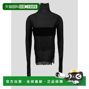 QUIRA 女士T恤 Q725KUQ0009 AW2023 黑色 Long sleeves. Sheer fa