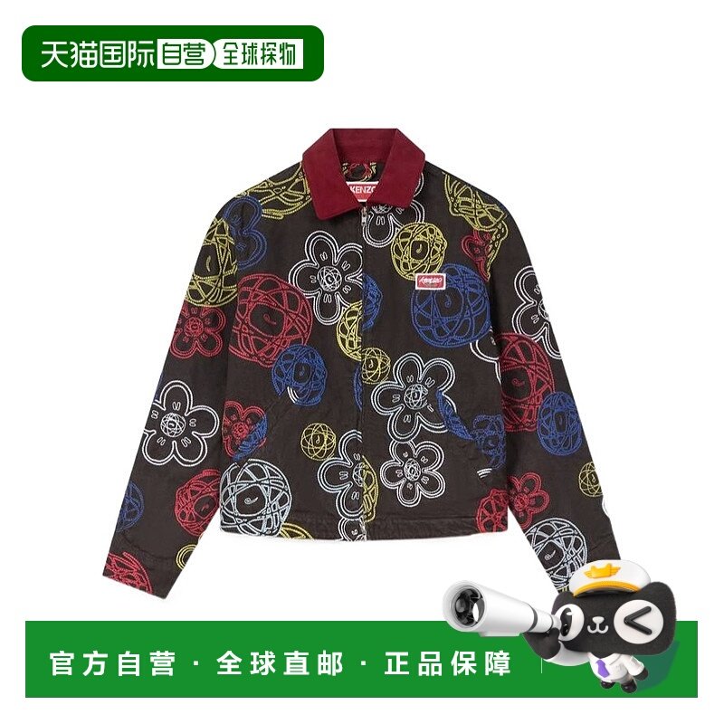 KENZO 男士夹克 FF65BL1799G291 AW2025 棕色 Embroidered Jacket