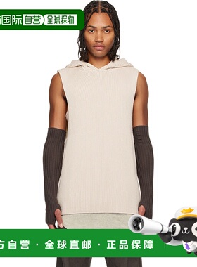 1h可退 潮奢 rick owens 瑞克 欧文斯 男士 灰白色罗纹连帽衫 RR0