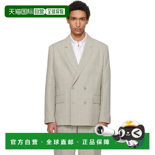 Hugo 雨果 男士 HUGO 米色 Modern-Fit Herringbone Weave 西装外