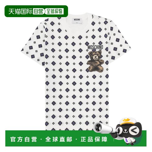 MOSCHINO 女士T恤 071605412001 SS2026 白色 T-SHIRT WITH PRINT