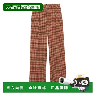 INES DE LA FRESSANGE 格纹拉链宽松直筒休闲裤 女款 粉红色裤子