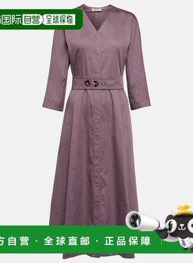 1h可退 潮奢 S-MAXM ARA 女士 褶裥棉质中长连衣裙 001380