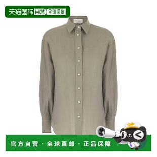 潮奢 Brunello Cucinelli 布内罗 古奇拉利 女士 灰色亚麻衬衫 MA