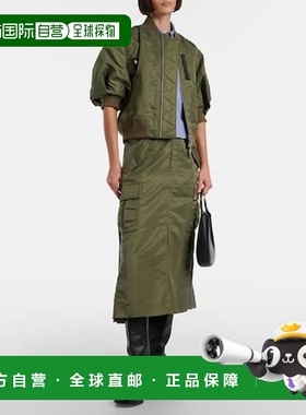 1h可退 潮奢 Sacai 女士 褶裥中长半身裙 green绿色 舒适时尚
