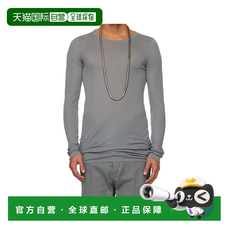 RICK OWENS 男士T恤 RU02E1250MR06 AW2025 灰色 Concordians长袖
