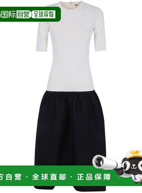 1h可退 潮奢 toteme 女士 灰白色 & 黑色 Twinflower Tee 连衣裙