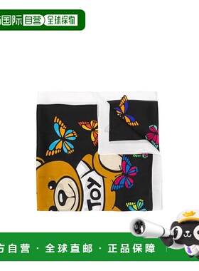 1h可退 MOSCHINO 女士围巾 03712M2220006 SS2021 黑色 蝴蝶印花
