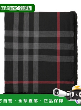 BURBERRY 女士围巾 3886201 黑色 Check Scarf博柏利