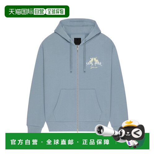 GIVENCHY 男士针织毛衣 BMJ0LB3YPC053 SS2025 蓝色 长袖连帽运动
