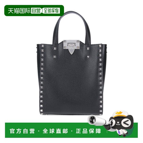 VALENTINO 男士手提包 YB0B43TED0NO SS2025 黑色 铆钉手提包