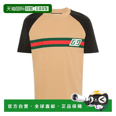 GUCCI 男士T恤 768495XJF3I2185 SS2024 花色 拼接圆领T恤短袖