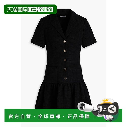 1h可退 潮奢 Sandro 女士 褶皱花呢迷你连衣裙 SFPRO03798NOIR