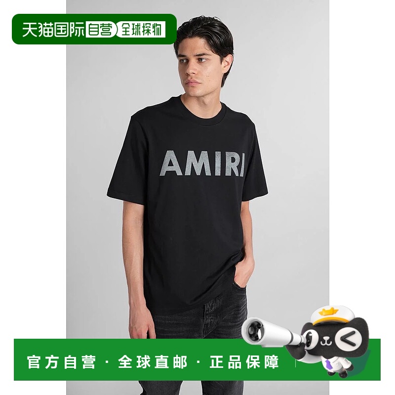 1h可退 AMIRI 男士T恤 423482AMJYTE1214 AW2025 黑色 Amiri T-Sh