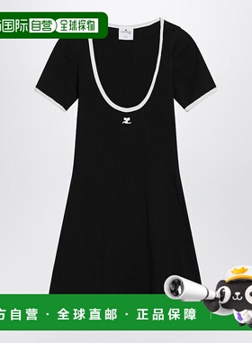 1h可退 潮奢 Courreges 女士 迷你棉质连衣裙(白色/黑色) 225JR06