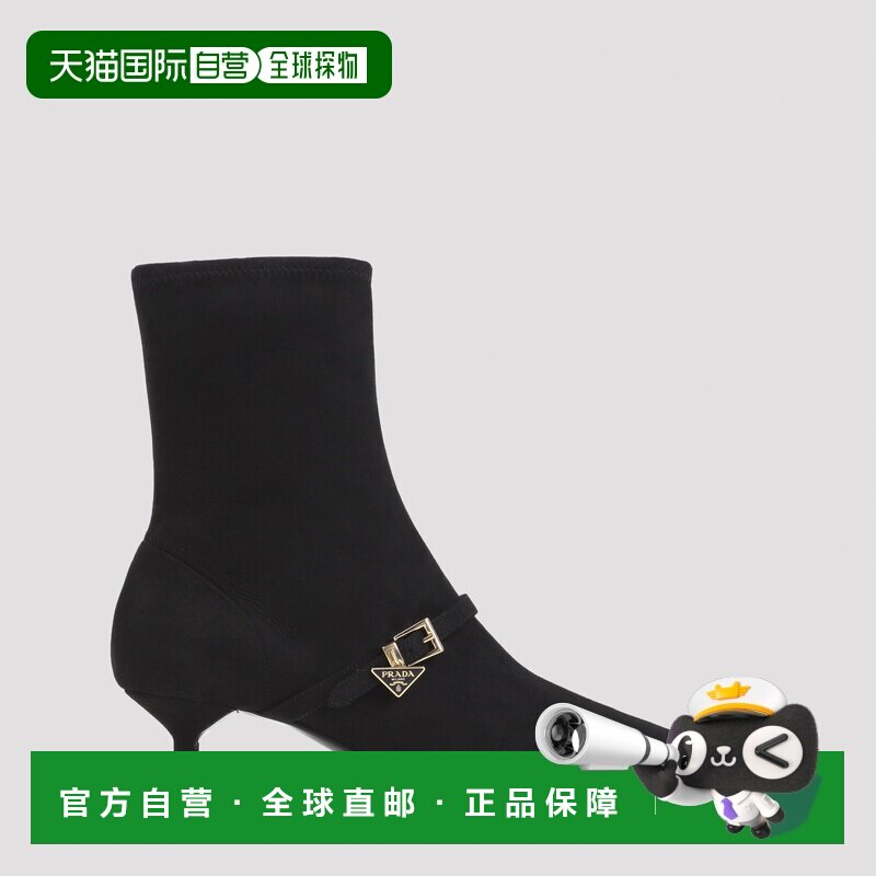 PRADA 女士靴子 1U648OF055L66F0002 AW2026 黑色 Suede Bootie图片
