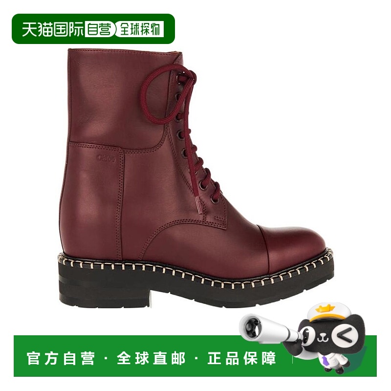 1h可退 CHLOÉ 女士高跟鞋 C22W718W456A AW2022 红色 系带短靴