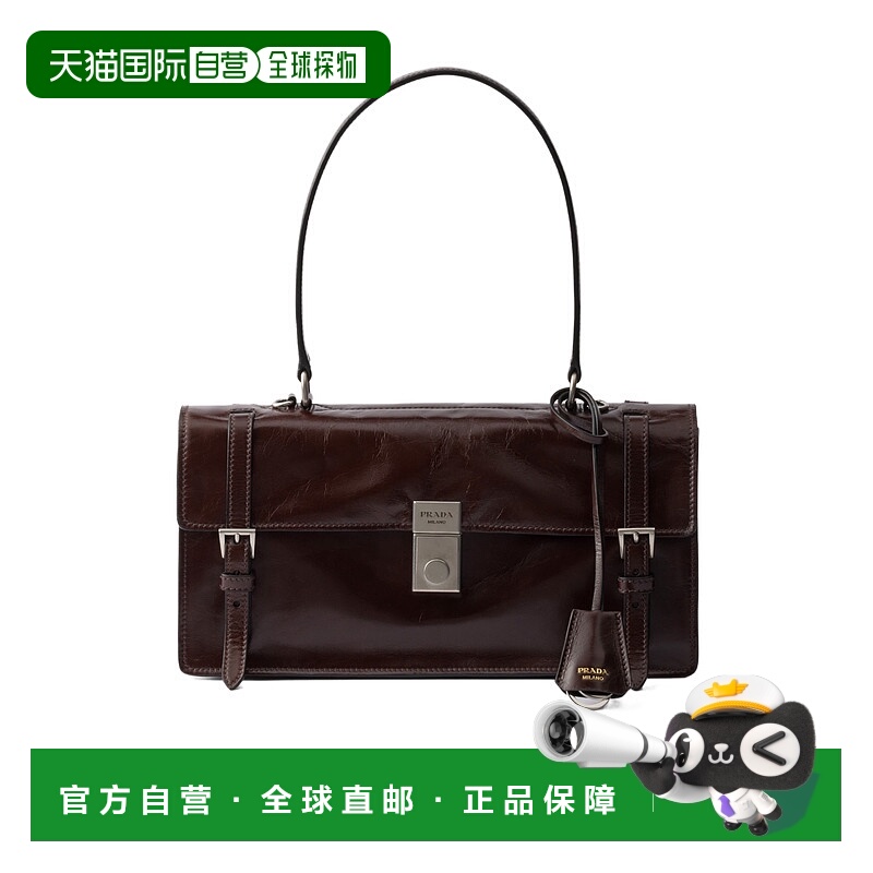 1h可退 PRADA 女士单肩包 1BN0262CYRVOOOF01D6 SS2025 深棕色